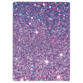 Lila Glitzer und Glamour Schönheit Personalisiert Klemmbrett (Rückseite)