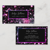 Lila Glitzer- und Leuchtenkarte Visitenkarte (Vorne/Hinten)