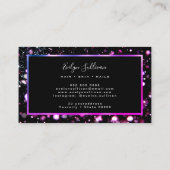 Lila Glitzer- und Leuchtenkarte Visitenkarte (Rückseite)