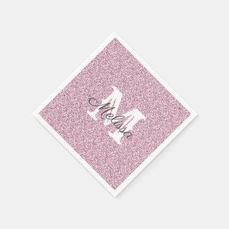 Lila Glitzer und Sparkle Monogram Napkin Serviette