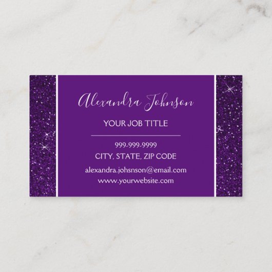 Lila Glitzer und Sparkle Treuekarte (Rückseite)