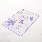 Lila Glitzer und Wasserfarbe Meerjungfrau zum Gebu Folieneinladung (Gedreht)