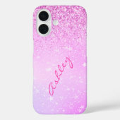 Lila Glitzer- und Weißsteine, Name des Skripts Case-Mate iPhone Hülle (Rückseite)