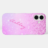 Lila Glitzer- und Weißsteine, Name des Skripts Case-Mate iPhone Hülle (Rückseite (Horizontal))