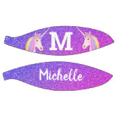 Lila Glitzer Unicorn Girls Monogramm Personalisier Basketball (Panele)