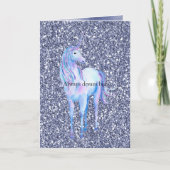Lila Glitzer Unicorn Karte (Vorderseite)
