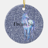 Lila Glitzer Unicorn Keramik Ornament (Vorne)