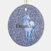 Lila Glitzer Unicorn Keramik Ornament (Links)