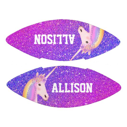 Lila Glitzer Unicorn Kinder Personalisiert Football (Paneele)