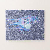 Lila Glitzer Unicorn Puzzle (Horizontal)