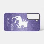 Lila Glitzer Unicorn Samsung Galaxy Fall Hülle (Rückseite (Horizontal))