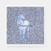 Lila Glitzer Unicorn Serviette (Vorderseite)