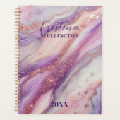 Lila Glitzer Venen und Wirbel Jährlich Planer (Vorderseite)