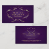 Lila Glitzer Verziert Frame 3 Visitenkarte (Vorne/Hinten)
