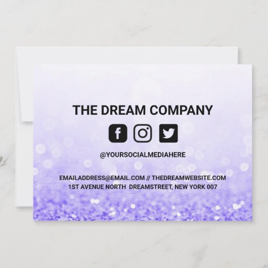 Lila Glitzer Vielen Dank, Media Insert Dankeskarte (Rückseite)