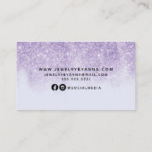 Lila Glitzer Visitenkarte (Rückseite)