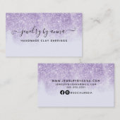Lila Glitzer Visitenkarte (Vorne/Hinten)