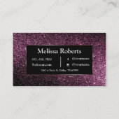 lila Glitzer Visitenkarte (Rückseite)