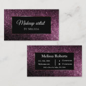 lila Glitzer Visitenkarte (Vorne/Hinten)