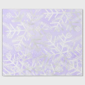 Lila Glitzer Weihnachten Urlaub Schneeflocken Geschenkpapier (Flach)