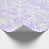 Lila Glitzer Weihnachten Urlaub Schneeflocken Geschenkpapier (Ecke)