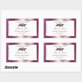 Lila Glitzer Weißproduktkennzeichnungen Rose Blume Rechteckiger Aufkleber (Blatt)