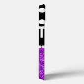 Lila Glitzer White Polka Dots Mit Monogramm Case-Mate iPhone Hülle (Rückseite / Rechts)