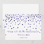 Lila Glitzer wirst du meine Bridesmaid sein Einladung (Vorne/Hinten)