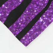 Lila Glitzer Zebrastreifen Fleecedecke (Ecke)