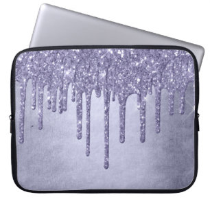 Lila Glitzer zum Tropfen   Chic Lavender Icing Pou Laptopschutzhülle
