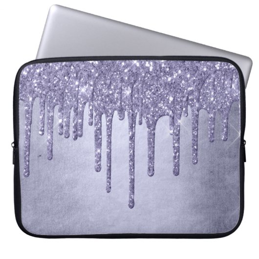 Lila Glitzer zum Tropfen | Chic Lavender Icing Pou Laptopschutzhülle (Vorderseite)