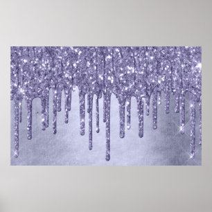 Lila Glitzer zum Tropfen   Chic Lavender Icing Pou Poster
