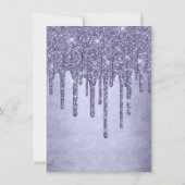 Lila Glitzer zum Tropfen | Lavendel 16 . Geburtsta Einladung (Rückseite)