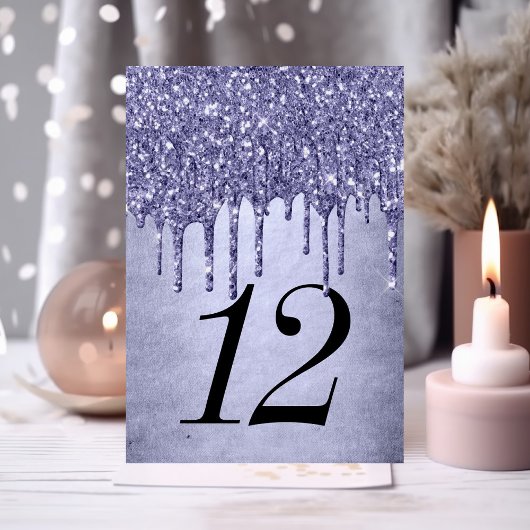 Lila Glitzer zum Tropfen | Lavendel 16 . Geburtsta Tischnummer