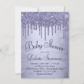 Lila Glitzer zum Tropfen | Lavendel-Eisdusche Einladung (Vorderseite)