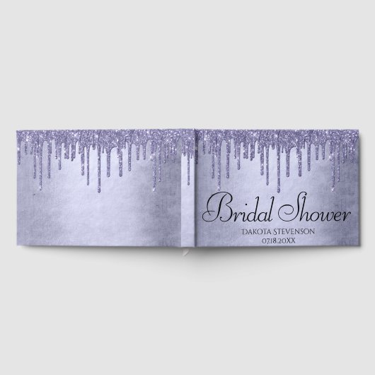 Lila Glitzer zum Tropfen | Lavendel-Eisdusche Gästebuch (Voll)