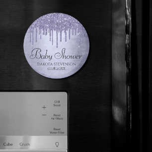 Lila Glitzer zum Tropfen Lavendel-Eisdusche Magnet