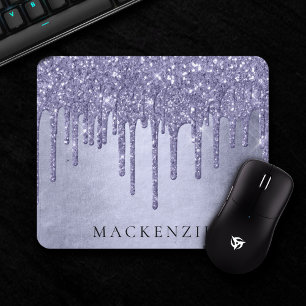 Lila Glitzer zum Tropfen   Lavendel-Icing-Monogram Mousepad