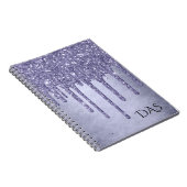 Lila Glitzer zum Tropfen | Lavendel-Icing-Monogram Notizblock (Rechte Seite)