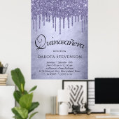 Lila Glitzer zum Tropfen | Lavender Quinceanera Poster (Heimbüro)