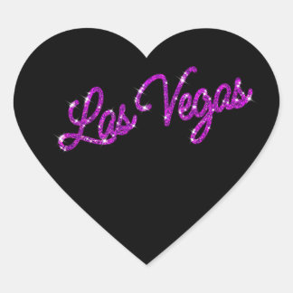 Lila Glitzern-Aufkleber für Las Vegas Herz-Aufkleber
