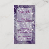 Lila Glitzern-funkelnd Terminkarte (Rückseite)