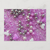 Lila Glitzern und Liebe Herz Postkarte (Vorderseite)