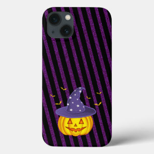 Lila Glitzern und schwarze Streifen Halloween Pump Case-Mate iPhone Hülle