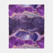 Lila glitzernde Achat-Textur Fleecedecke (Vorderseite)