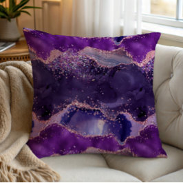 Lila glitzernde Achat-Textur Kissen