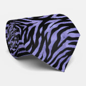 Lila glitzernder Zebra-Wildtier-Muster Krawatte (Gerollt)