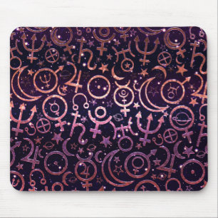 Lila Glitzerndes Planetarisches Universum Weltraum Mousepad