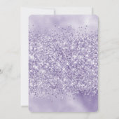 Lila Glitzy Glitzer Babydusche Einladung (Rückseite)