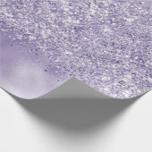 Lila Glitzy Glitzer Geschenkpapier (Ecke)